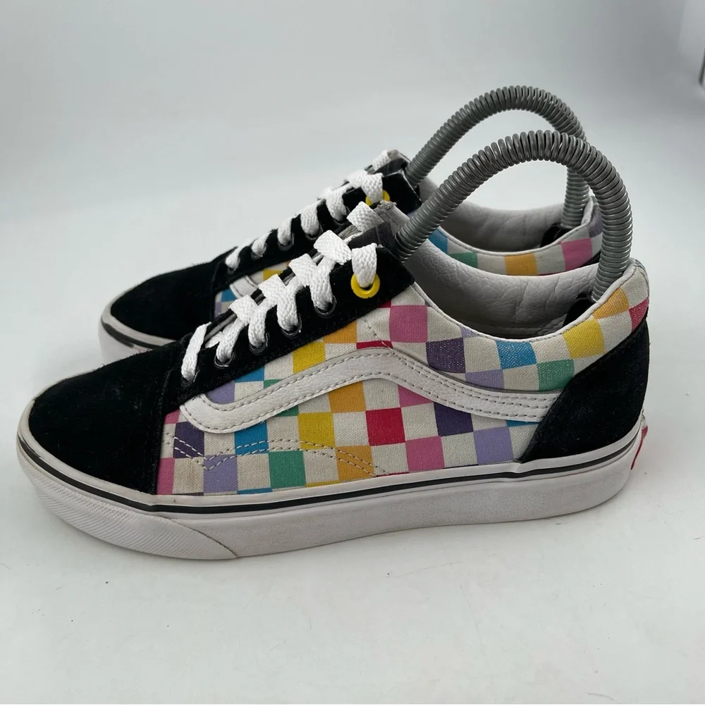 Van’s Women’s Multicolor Checkerboard Classic Canvas Lace-Up Shoes - Size 6